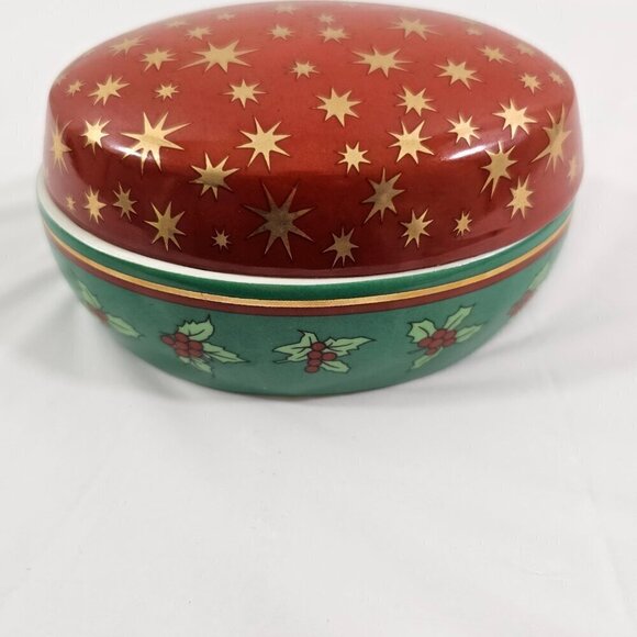 Mikasa Fine Porcelain Holiday Elegance Oval Covered Holiday Trinket Box NWT - Picture 15 of 17